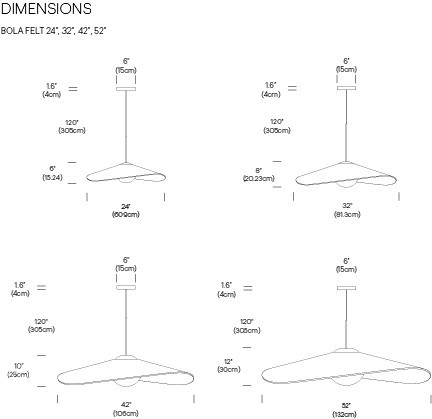 Pablo Bola Filz Pendelleuchte 42 