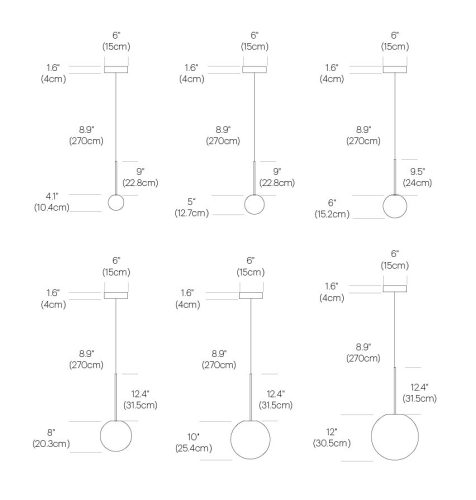 Pablo Bola Sphere Pendelleuchte 6 